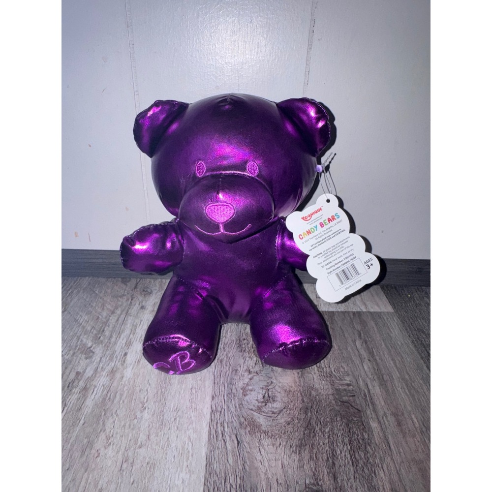 Yoonique Candy Bears Metallic Purple Plush Stuffed Animal Toy FBM824-164DP 8"